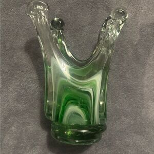Hand Blown Green Glass Sculpture